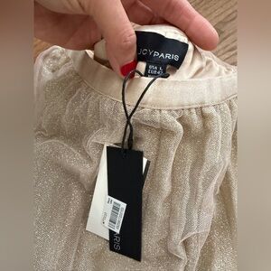 Lucy Paris Metallic Sheer Blouse